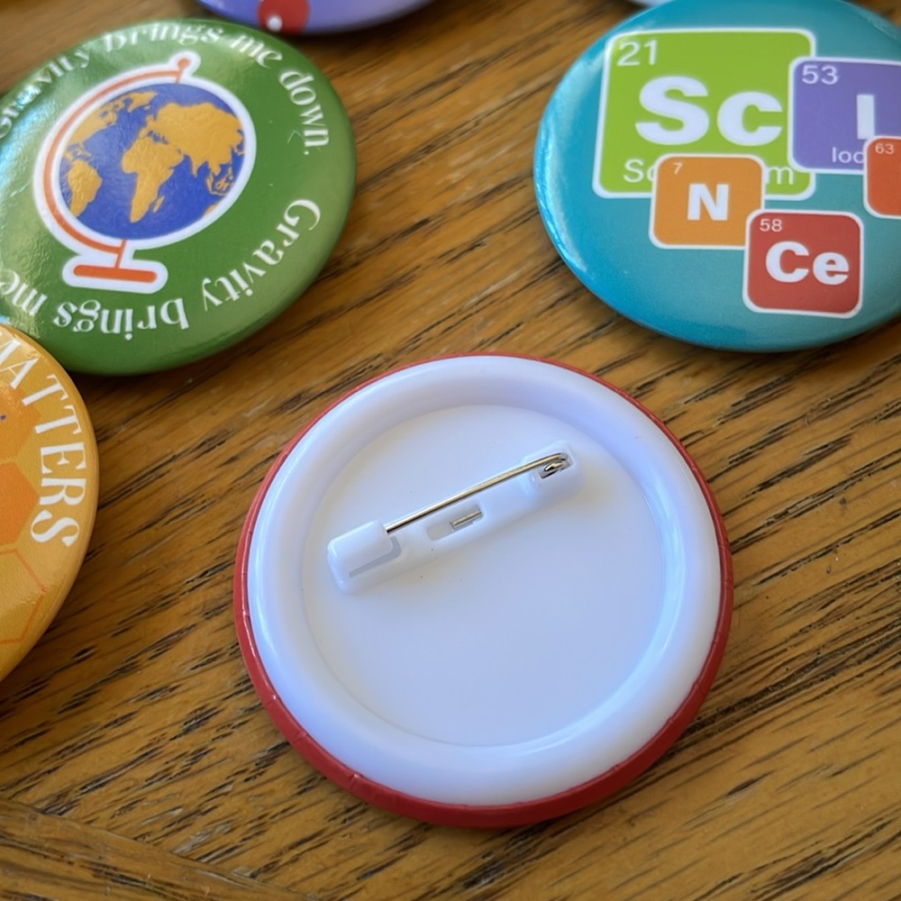 63 Science Buttons Party Favors or Class Motivational Prizes by Willbond - Picture 3 of 3